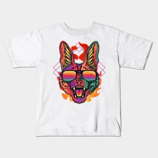 Serval Cat Head Kids T-Shirt